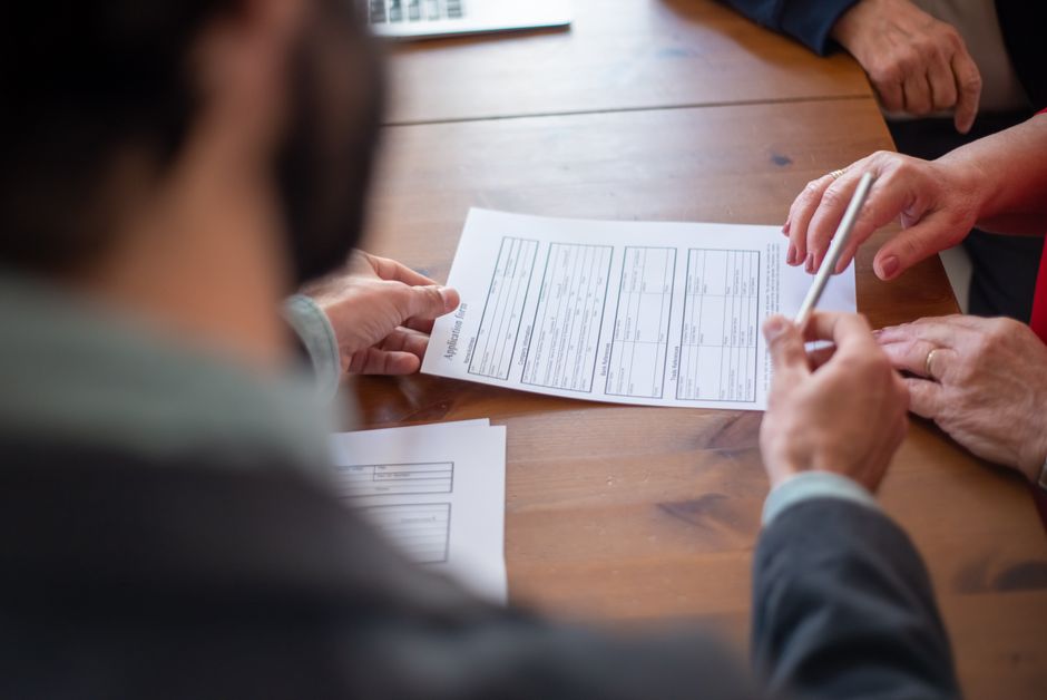 person reviewing health insurance documents