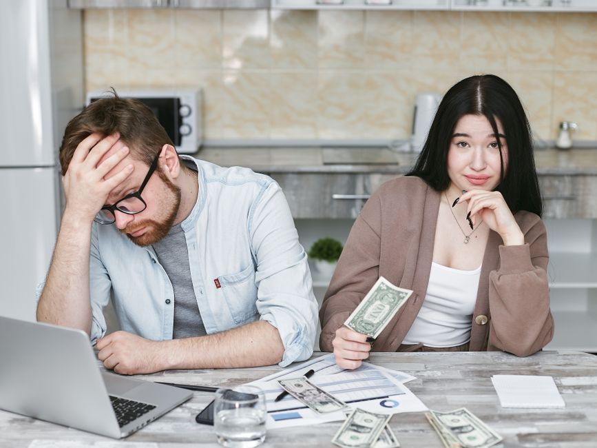 Person paying off debt