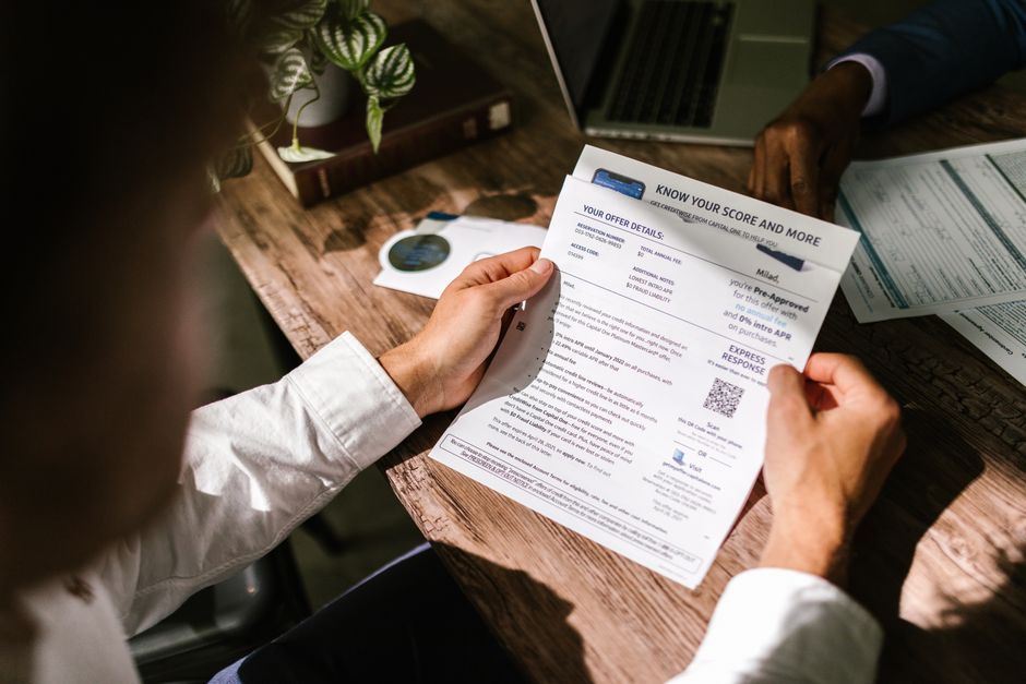 person reviewing credit report